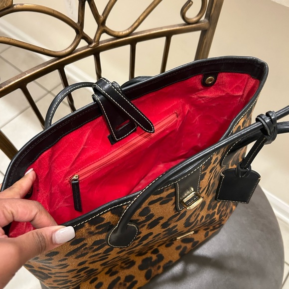 Dooney & Bourke Leopard Print Tote - Tan and Black - Picture 3 of 6
